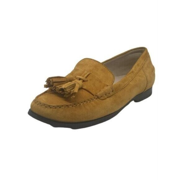 Cole Haan Emmon Inca Gold Suede Tassel Loafers Size 7.5 - Picture 1 of 9